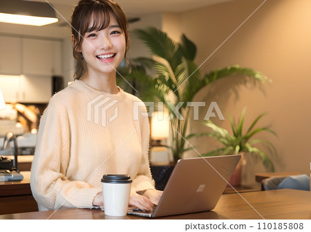 在家工作的遊牧女工“人工智慧生成圖像” 110185808