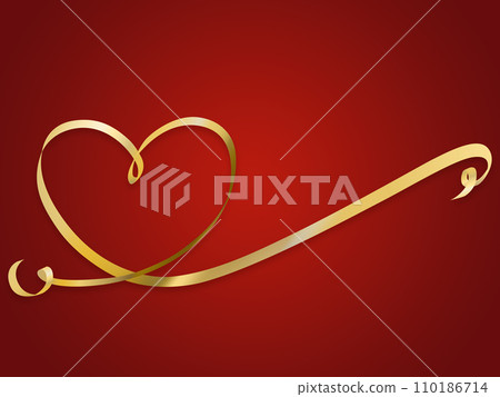 Illustration of heart on red ribbon background Illustration of heart on red ribbon background 110186714
