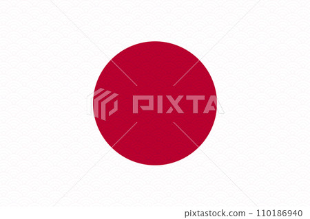 japanese flag with japanese pattern on red colour and white 110186940