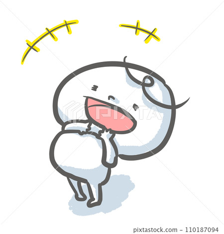 A white person laughing out loud and leaning back A white person laughing out loud and leaning back 110187094