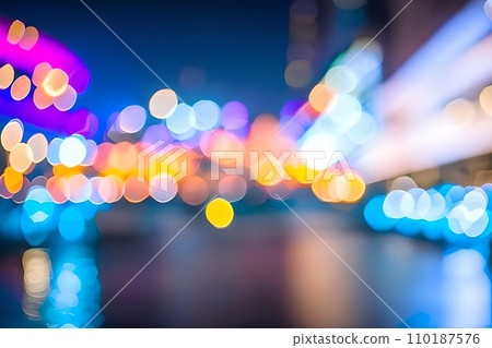 Blur or bokeh abstract lot of lighting at night city background. Out of focus dreamy busy night life effect. Blur or bokeh abstract lot of lighting at night city background. Out of focus dreamy busy night life effect. 110187576