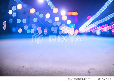 Blur or bokeh abstract lot of lighting at night city landscape background. Out of focus dreamy in the middle of the street at the road surface busy night life. Blur or bokeh abstract lot of lighting at night city landscape background. Out of focus dreamy in the middle of the street at the road surface busy night life. 110187577