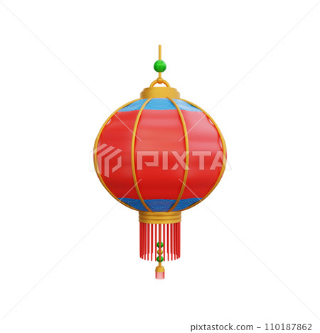 3D illustration of Chinese Lantern icon Chinese New Year design 110187862