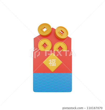 3D illustration of Chinese Envelope icon Chinese New Year design 110187870