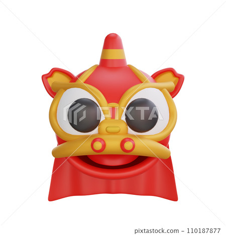 3D illustration of Barongsai icon Chinese New Year design 110187877