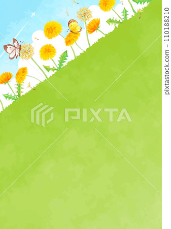蒲公英盛開的田野的插圖 110188210