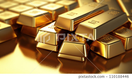 Gold bars on a white background Gold bars on a white background 110188446