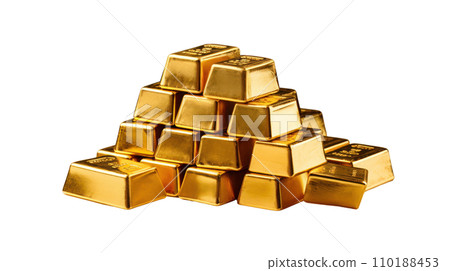 Gold bars on the transparent background Gold bars on the transparent background 110188453