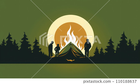 Illustration of camping in the nature or logo concept camping 110188637