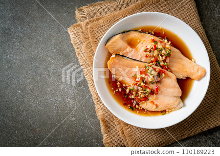 Poached Trout with Yuzu Ponzu Sauce Poached Trout with Yuzu Ponzu Sauce 110189223