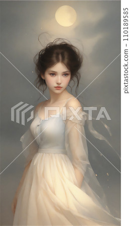 滿月和女人AI圖像 滿月和女人AI圖像 110189585