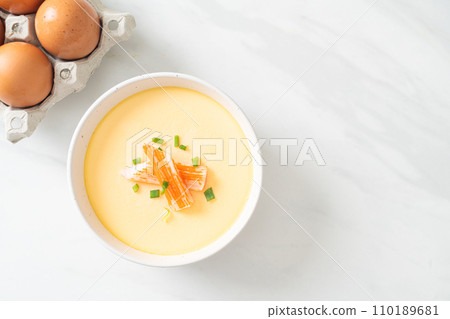 Steamed egg with crab stick Steamed egg with crab stick 110189681