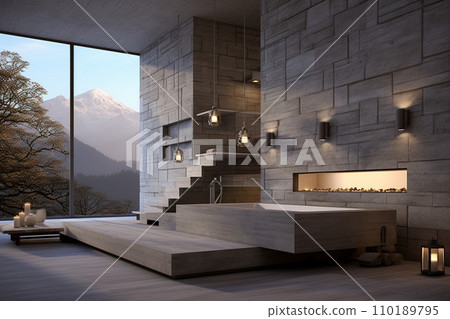 modern interior of a modern bathroom modern interior of a modern bathroom 110189795