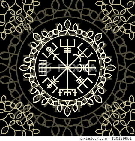 Vegvisir true yellow outline circle Vegvisir true yellow outline circle 110189991
