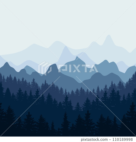 Forest trees mountains background Forest trees mountains background 110189998
