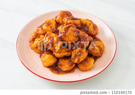 fried meatballs with spicy dipping sauce fried meatballs with spicy dipping sauce 110190170