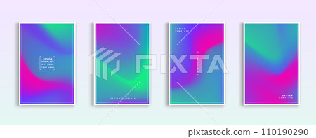 Set of covers design templates with vibrant northern lights gradient background. trendy modern design. applicable for landing pages, covers, brochures, flyers, presentations, banners. Vector design. Set of covers design templates with vibrant northern lights gradient background. trendy modern design. applicable for landing pages, covers, brochures, flyers, presentations, banners. Vector design. 110190290