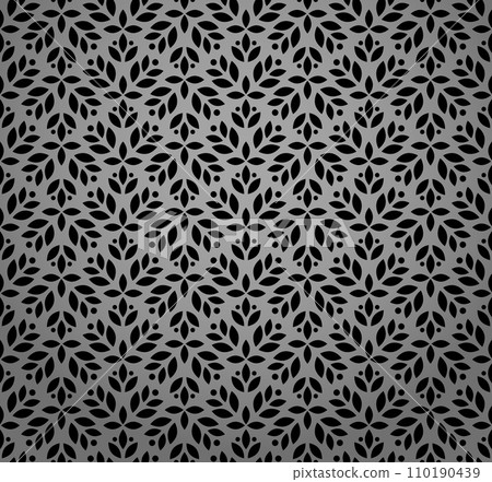 Flower geometric pattern. Seamless vector background. Gray and black ornament Flower geometric pattern. Seamless vector background. Gray and black ornament 110190439
