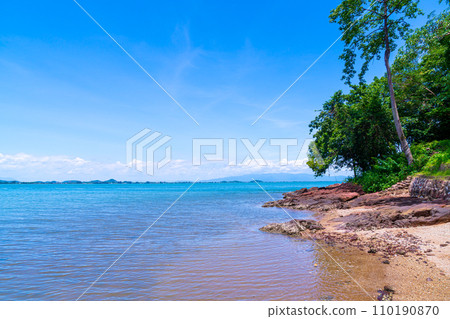 The Pink Coast or Lan Him Chomphu at Chanthaburi in Thailand The Pink Coast or Lan Him Chomphu at Chanthaburi in Thailand 110190870