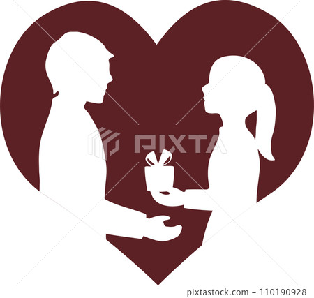 Valentine Valentine's Day February People Male Female Couple Silhouette Logo Illustration Material Valentine Valentine's Day February People Male Female Couple Silhouette Logo Illustration Material 110190928