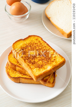 french toast on white plate french toast on white plate 110191450