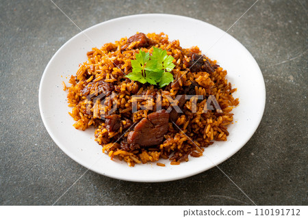 Nasi goreng - fried rice with pork in Indonesia style Nasi goreng - fried rice with pork in Indonesia style 110191712