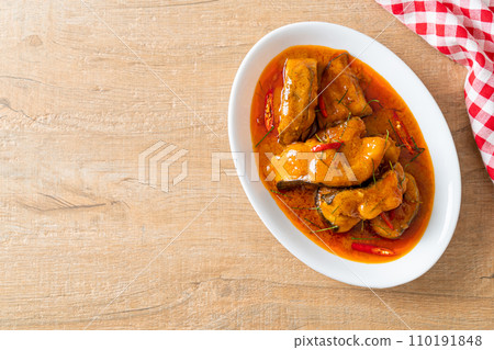 Redtail Catfish Fish in Dried Red Curry Sauce that called Choo Chee 110191848