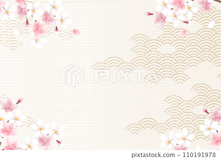 Sakura spring Japanese pattern background 110191978
