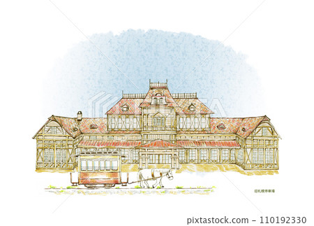 Colored pencil drawing of the old Sapporo station side Colored pencil drawing of the old Sapporo station side 110192330