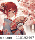 和服形狀的女人 110192497