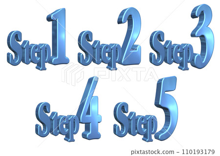 3DCG角色[Step1/Step2/Step3/Step4/Step5]藍色，藍色 110193179
