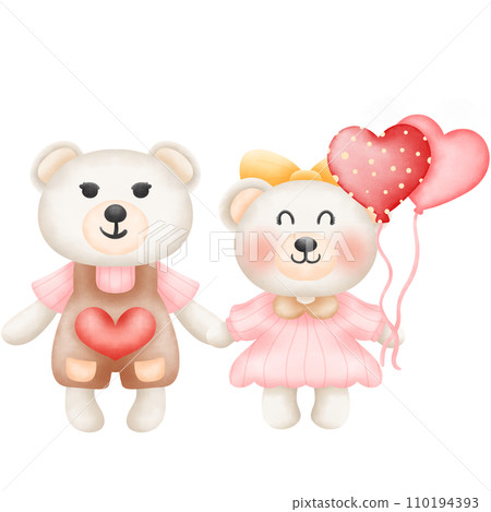 Valentine's Day Cute Bear Holding HearCute bear holding heart 110194393