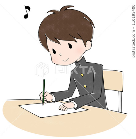 male student taking a test 110195400