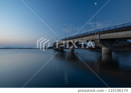 The sea and bridge before dawn The sea and bridge before dawn 110196174