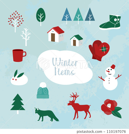 可用作聖誕節橫幅或背景的冬季插圖 110197076