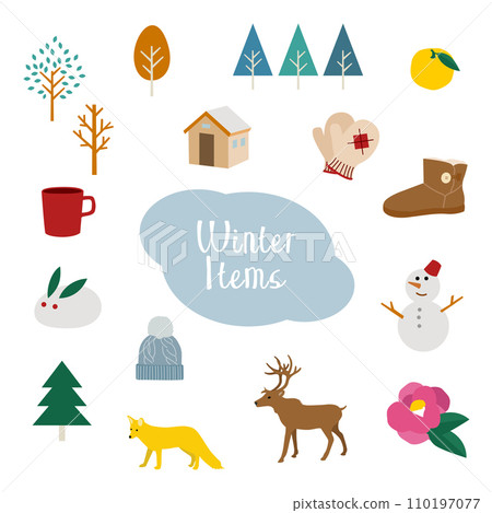 可用作聖誕節橫幅或背景的冬季插圖 110197077