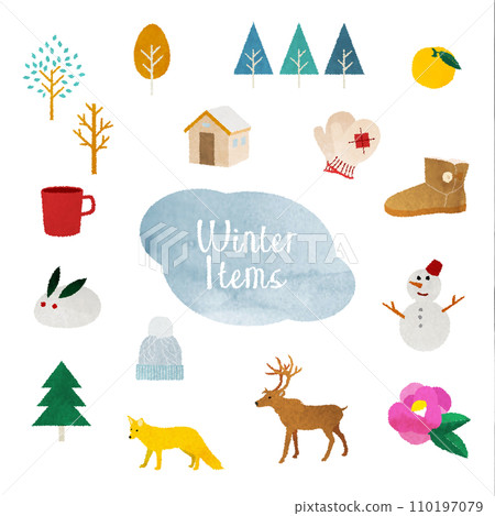 Winter illustration that can be used as a Christmas banner or background 110197079