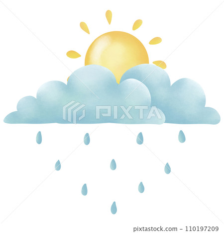 weather illustration rainy sunny 110197209