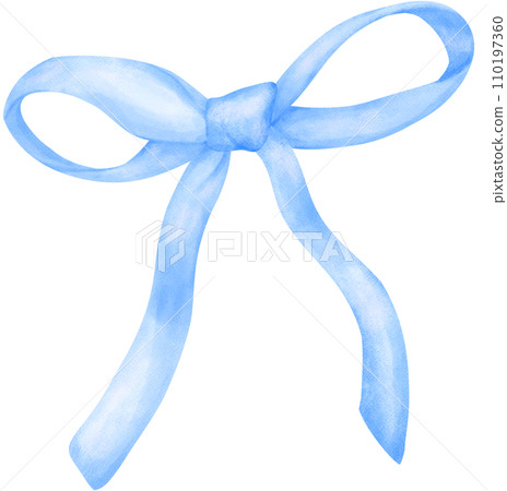 Blue Coquette bow watercolor Blue Coquette bow watercolor 110197360