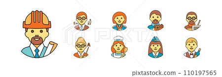 Different People Profession Icon with Avatar Picture Vector Set Different People Profession Icon with Avatar Picture Vector Set 110197565