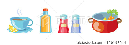 Cooking Tool and Kitchenware for Culinary Use Vector Set 110197644