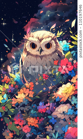 手绘卡通猫头鹰插画图片 110197646
