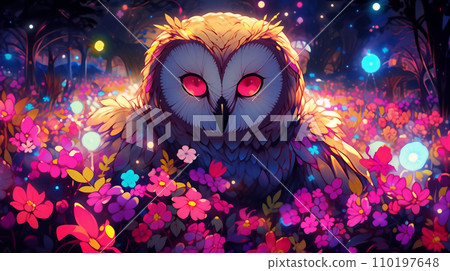 手绘卡通猫头鹰插画图片 110197648