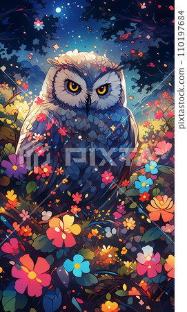 Hand drawn cartoon owl illustration picture Hand drawn cartoon owl illustration picture 110197684