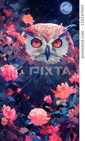 Hand drawn cartoon owl illustration picture Hand drawn cartoon owl illustration picture 110197685
