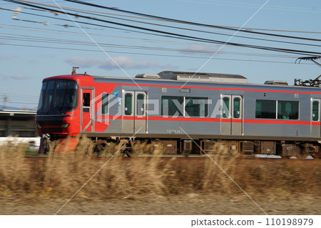 Meitetsu train in winter Meitetsu train in winter 110198979