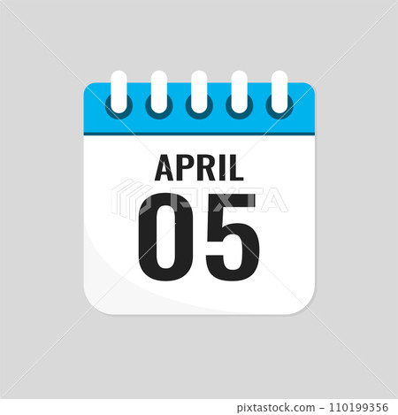 Icon page calendar day - 5 April 110199356