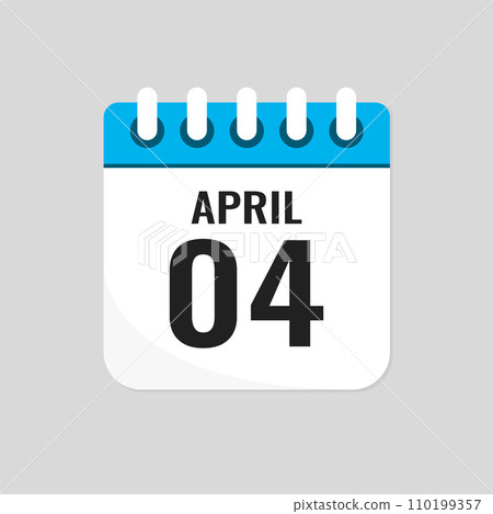 Icon page calendar day - 4 April Icon page calendar day - 4 April 110199357