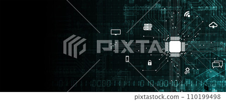 Modern cloud technology. Integrated digital web concept background 110199498