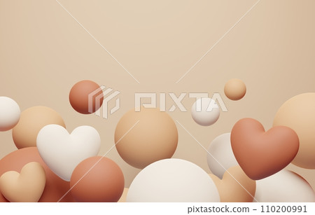 3D background material_heart_brown 3D background material_heart_brown 110200991